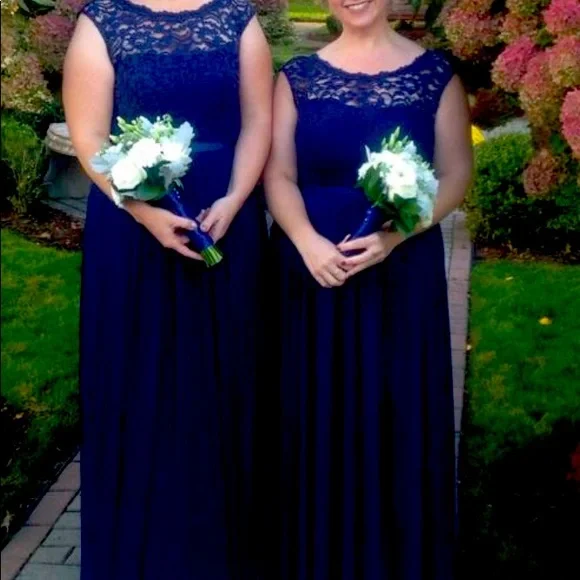 David's Bridal | Dresses | Davids Bridal Navy Blue Bridesmaid Dress Size 2  | Poshmark